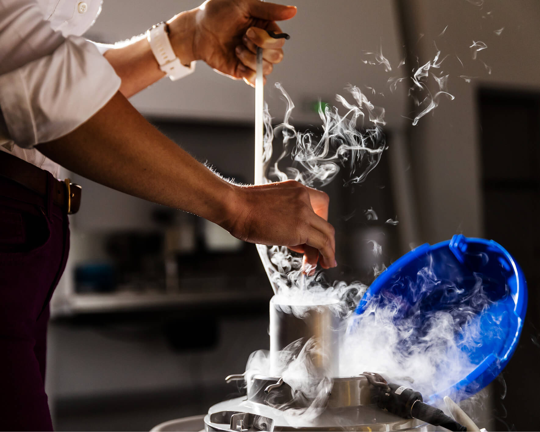 Consultant showing how they do a frozen embryo transfer