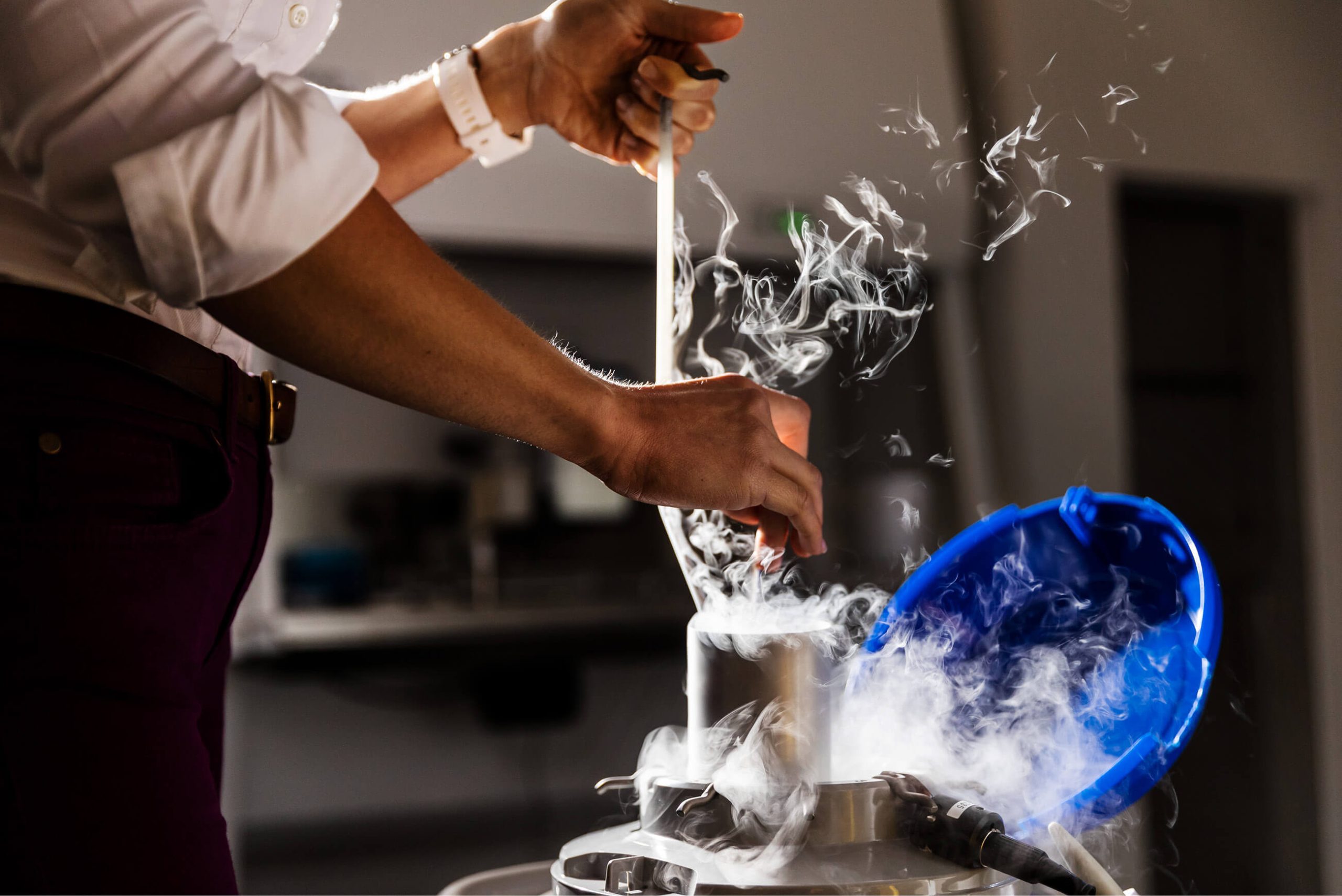 A consultant doing a frozen embryo transfer procedure at the Evewell laboratory